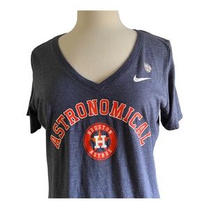 2 Piece Women’s Houston Astros T-shirts Blue Size Large Nike and 47